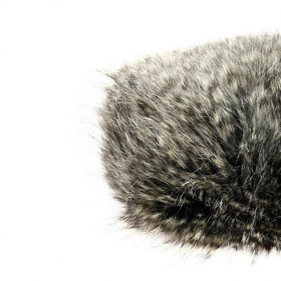Courchevel Grey Faux Fur Beanie Hat - Traclet