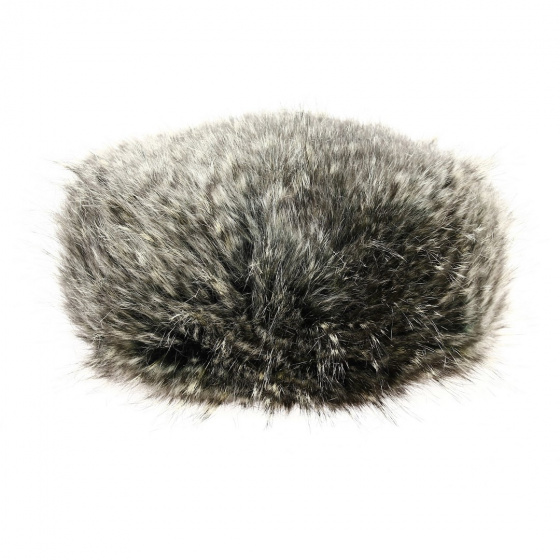 Courchevel Grey Faux Fur Beanie Hat - Traclet