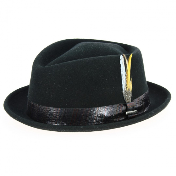 Black Vitafelt Diamond Porkpie Hat - Stetson