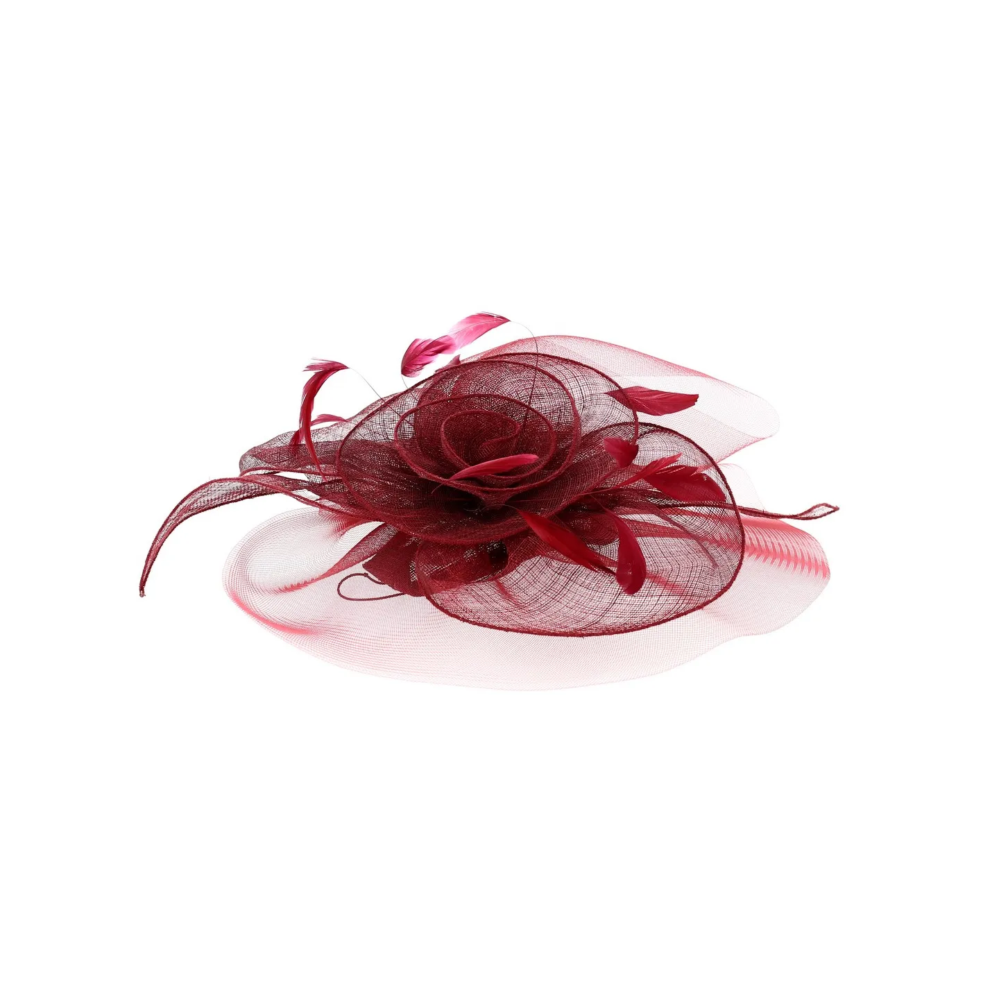 Burgundy Straw & Sisal Ceremony Hat Chaploir - Traclet Reference: 13071 | Traclet Millinery