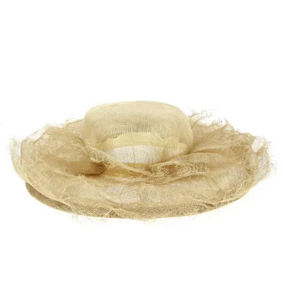 Capeline de Cérémonie Clémence Paille Beige - Traclet Reference : 13075 | Chapellerie Traclet