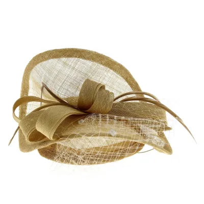 Beige Straw & Sisal Ceremonial Hat - Traclet Reference: 13078 | Traclet Millinery