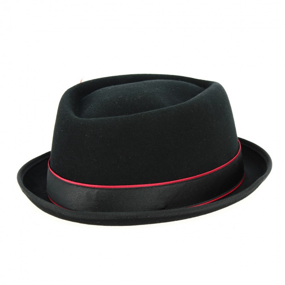 Chapeau Porkpie Diamond Forza Laine & Cachemire Noir - Stetson Chapeau Porkpie Diamond Forza Laine & Cachemire Noir - Stetson