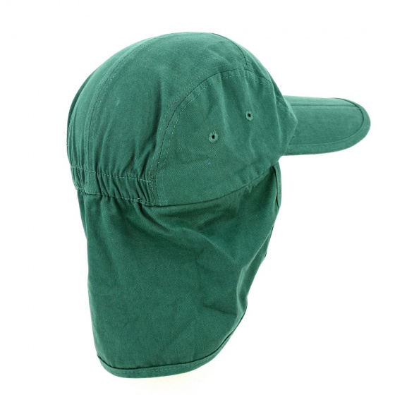 Assouan Saharan Cap Cotton Bottle Green - Traclet