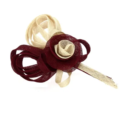 Pince Cheveux Cérémonie Bordeaux & Beige - Traclet Reference : 13137 | Chapellerie Traclet