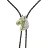 Green & Silver Horse Head Bolo Tie Reference: 13154 | Chapellerie Traclet