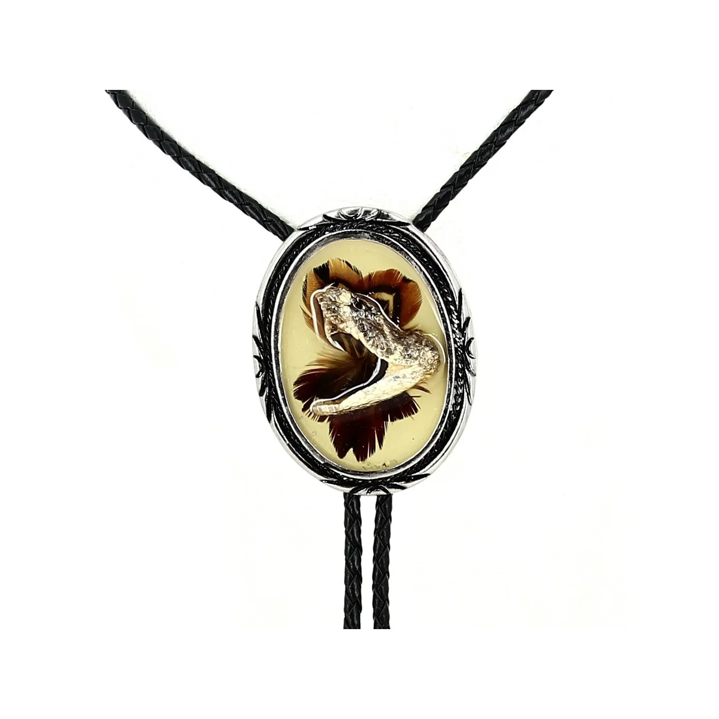 Snake Feathers Bolo Tie Reference: 13166 | Traclet Hat Shop