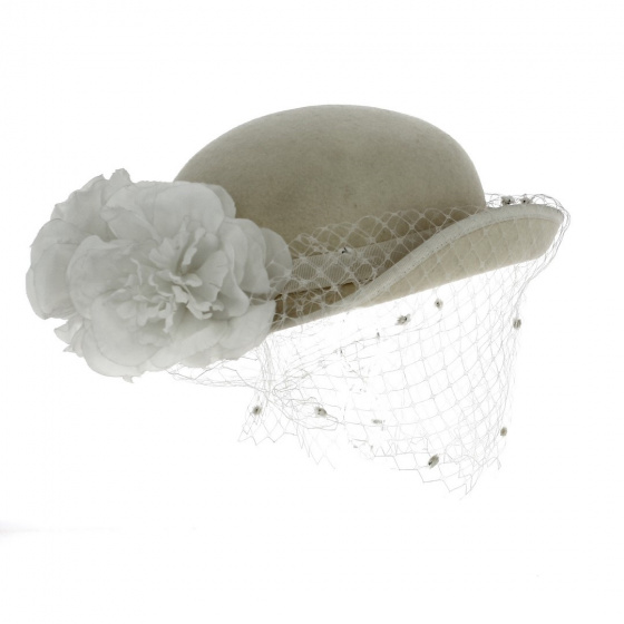Angelika Ecru Ceremony Hat - Traclet