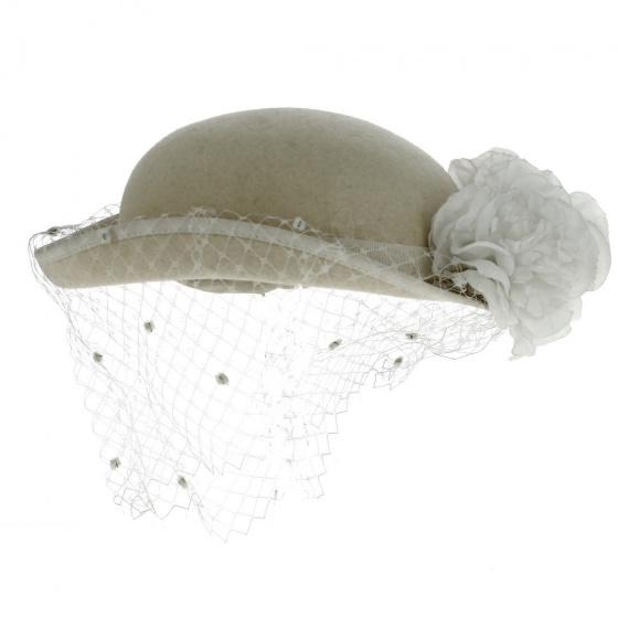 Chapeau de Cérémonie Angelika Ecru - Traclet