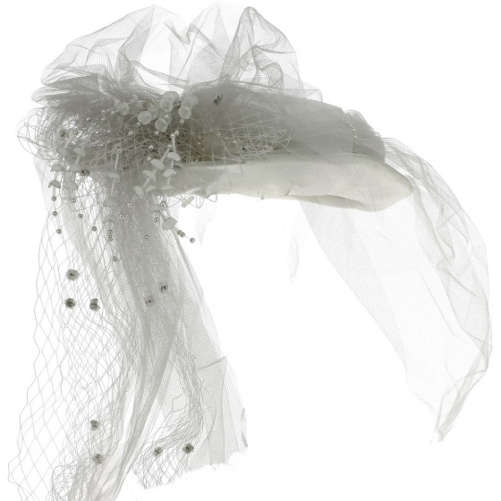 Chapeau de Cérémonie Simoni Voile Blanc - Traclet Chapeau de Cérémonie Simoni Voile Blanc - Traclet