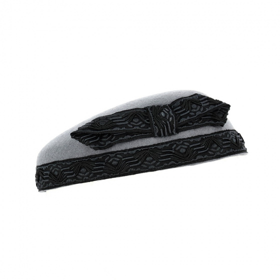 Ceremonial Tambourine Felt Grey & Black - Traclet