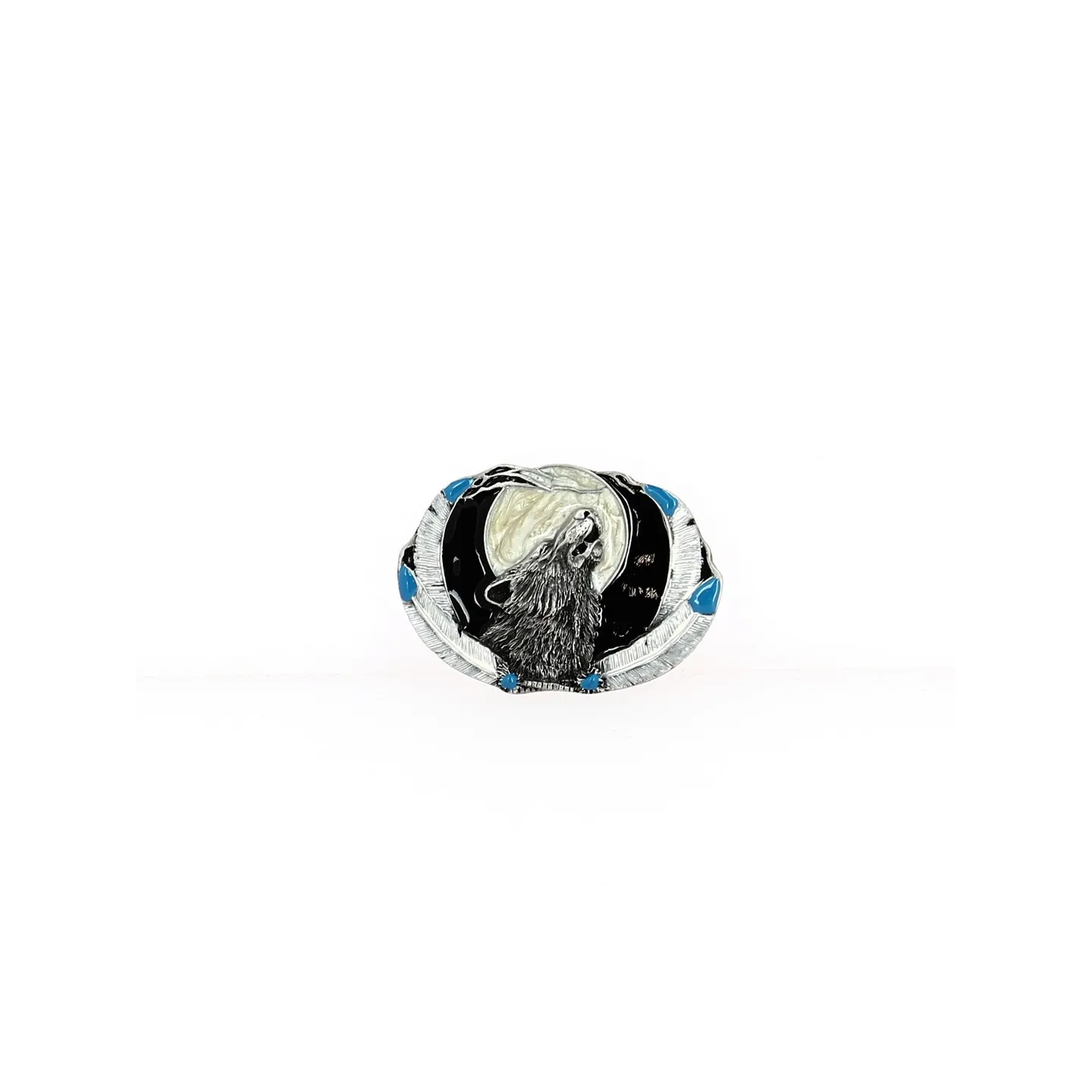 Black Howling Wolf Belt Buckle Reference: 13224 | Traclet Hat Shop