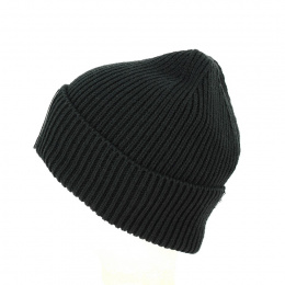 Bonnet Revers Beanie Embossed Badge Noir - Stetson