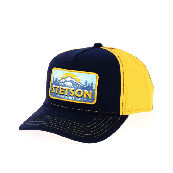 Navy & Yellow Polar Bear Trucker Cap - Stetson