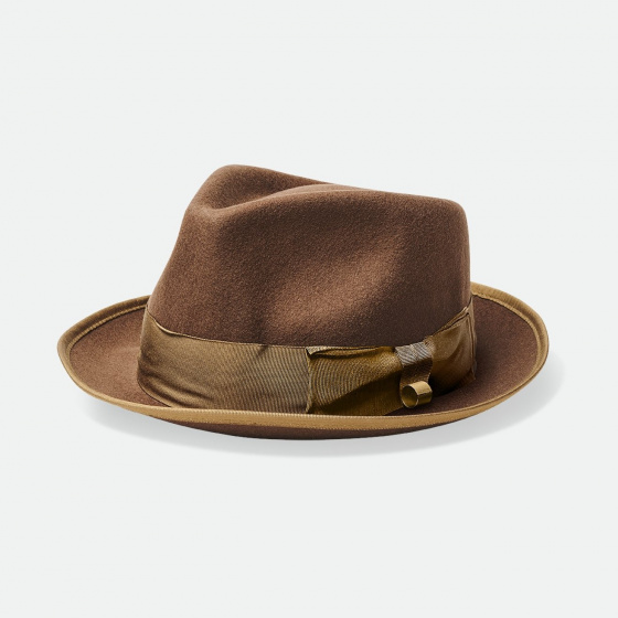Chapeau Fedora Champ Feutre Laine Marron - Brixton