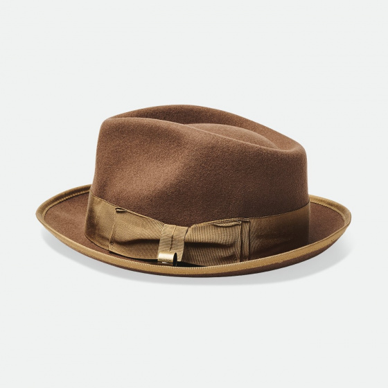 Brown Wool Felt Fedora Hat Champ - Brixton