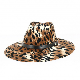 Brown Leopard Layton Fedora Hat - Brixton
