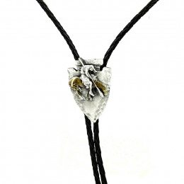 Silver Horseman Arrowhead Bolo Tie
