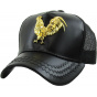 Black Golden Rooster Trucker Cap - Traclet