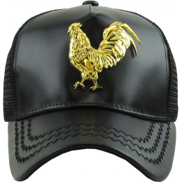 Black Golden Rooster Trucker Cap - Traclet