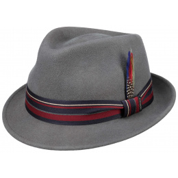 Le Falio Grey trilby hat
