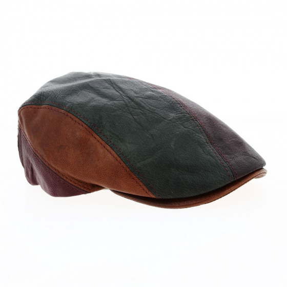 Casquette plate cuir multicolor