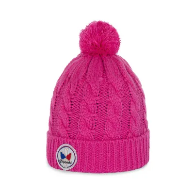 Child Pompom Beanie Alpina Fuchsia - Pipolaki - Chapellerie Traclet Reference: 7211 | Chapellerie Traclet