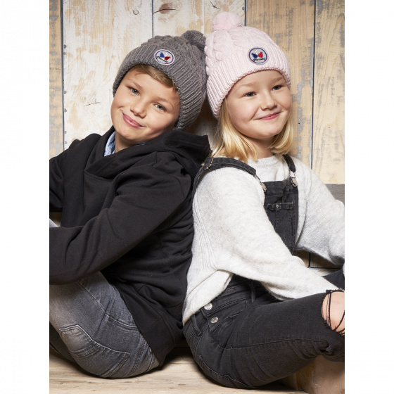 Bonnet Pompon Enfant Alpina Vieux Rose - Pipolaki