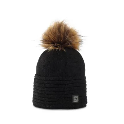 Black Jade Pom-pom Beanie - Pipolaki Traclet Hat Shop