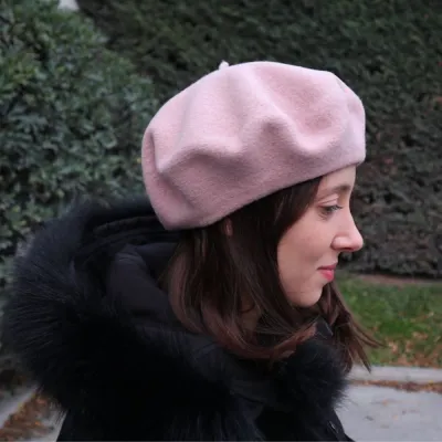 Classic Pale Pink Beret - Le Béret Français Reference: 10080 | Chapellerie Traclet