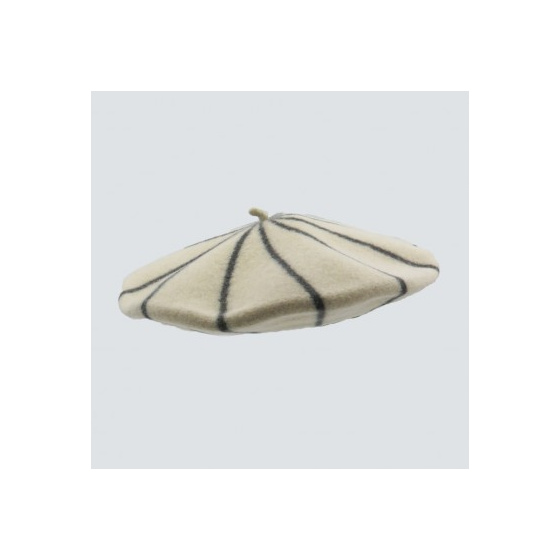 Beret Français - béret rayures grises