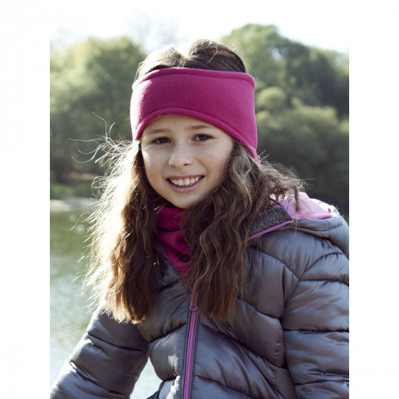 Bison Kids Polar Fleece Headband Pink - Pipolaki