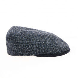 Relax wool flat cap blue
