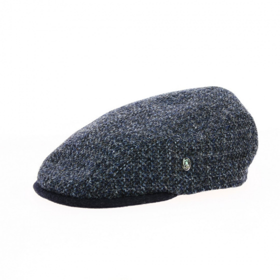 Relax wool flat cap blue