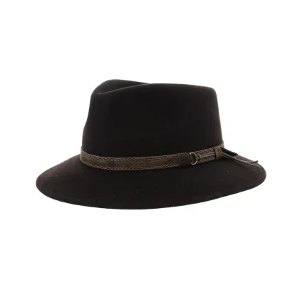 Luca dark brown fedora hat