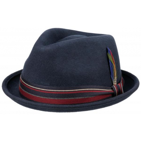 Navy Woolfelt Detroit Trilby Hat - Stetson