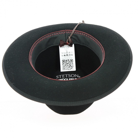 Chapeau Fedora Woolfelt laine noir - Stetson Chapeau Fedora Woolfelt laine noir - Stetson