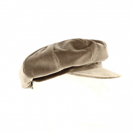 Cap Gavroche shape brown velvet - Traclet