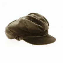 Casquette forme Gavroche velours marron - Traclet