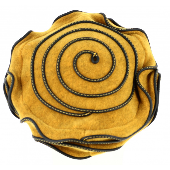 Women's Mustard Yellow Jaipur Polar Fleece Beret - Traclet