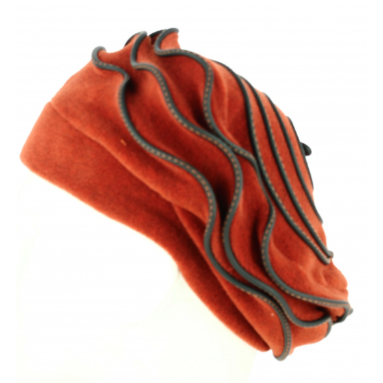 Women's Polar Fleece Beret Jaipur Rust - Traclet