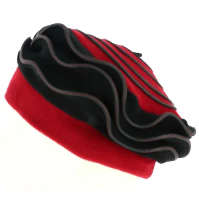 Béret Polaire Femme Lila Rouge & Noir - Traclet