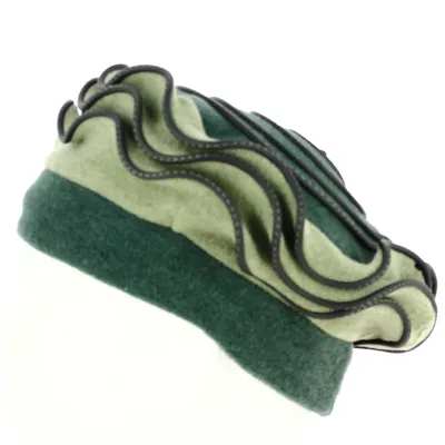 Women's Lila Green & Olive Polar Fleece Beret - Traclet Reference: 13439 | Chapellerie Traclet