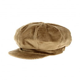 Casquette Gavroche velours beige La Jota - Traclet