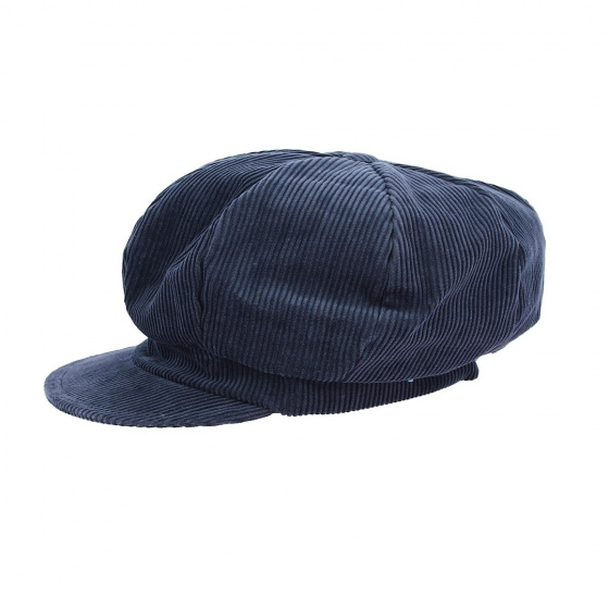 Casquette Gavroche velours bleu marine La Jota - Traclet