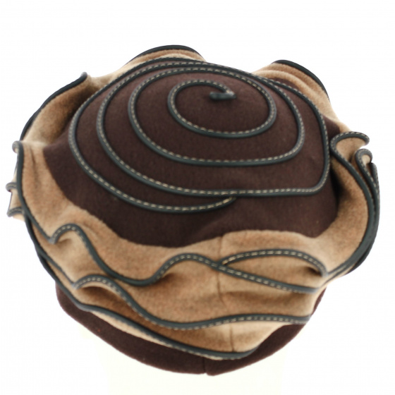 Béret Polaire Femme Lila Marron & Beige - Traclet Béret Polaire Femme Lila Marron & Beige - Traclet