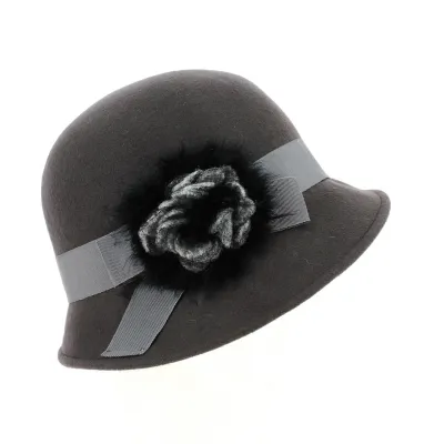 Chapeau Cloche feutre laine Maithe gris - Traclet