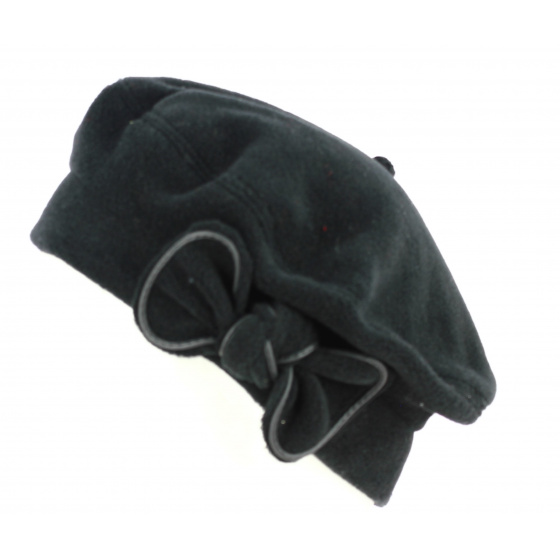 Black Polar Fleece Beret - Traclet