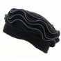 Women's Black Jaipur Polar Fleece Beret made in France - Traclet