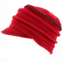 Women's Red Fleece Anna Cap - TRACLET